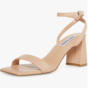 Steve Madden Heels Luxe Nude Block Sandals Natural Cocktail Casual Neutral